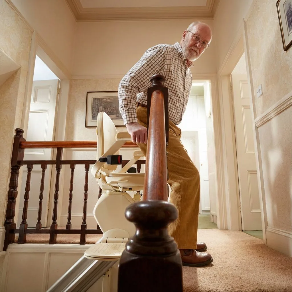 Rental stair lift fitted for short-term use during recovery