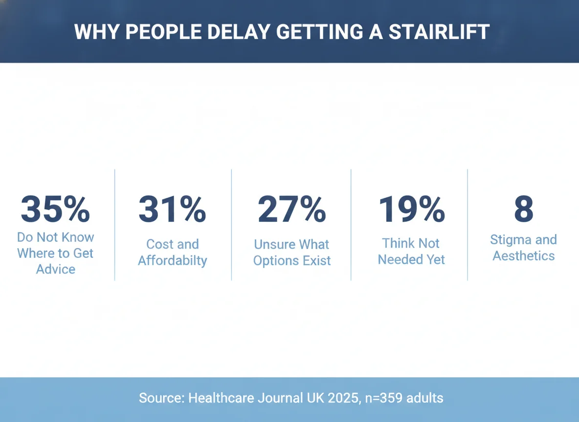 Infographic: Why people delay getting a stairlift — key UK statistics 2025